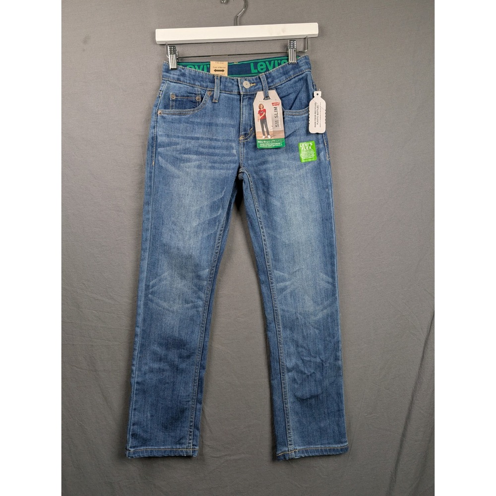 Levis 511 Slim Boys Jeans Blue Denim Flex Stretch Eco Friendly Size 10